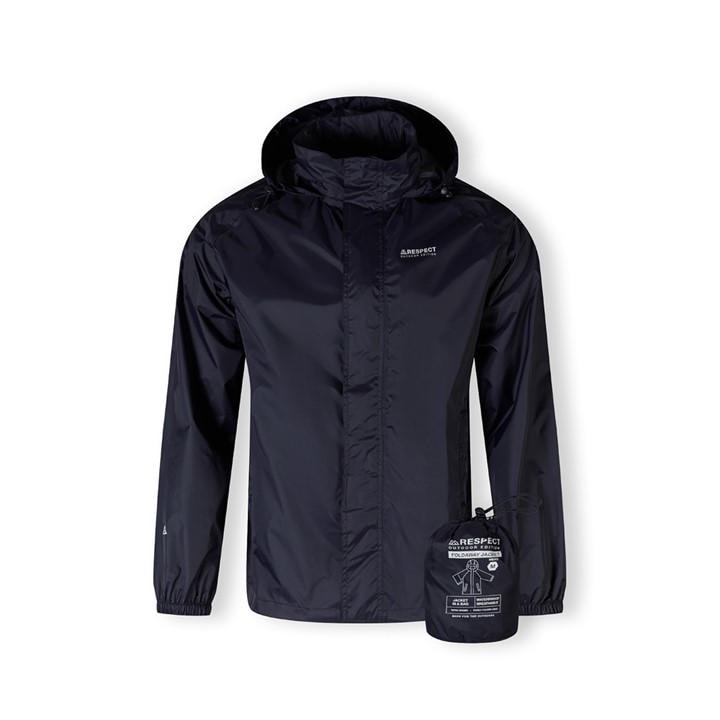 Minoti Men' Blue Packaway Waterproof Jacket With Zip Pockets Navy in Size S, Sports Direct