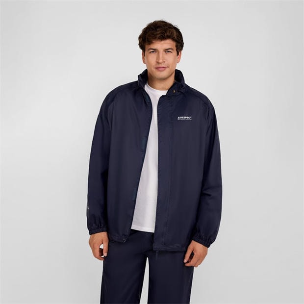 Navy - Minoti - Men packaway waterproof jacket with zip pockets navy
