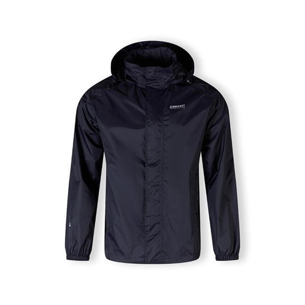 Navy - Minoti - Men packaway waterproof jacket with zip pockets navy