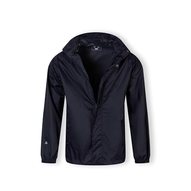 Navy - Minoti - Men packaway waterproof jacket with zip pockets navy