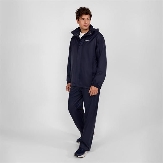 Navy - Minoti - Men packaway waterproof jacket with zip pockets navy