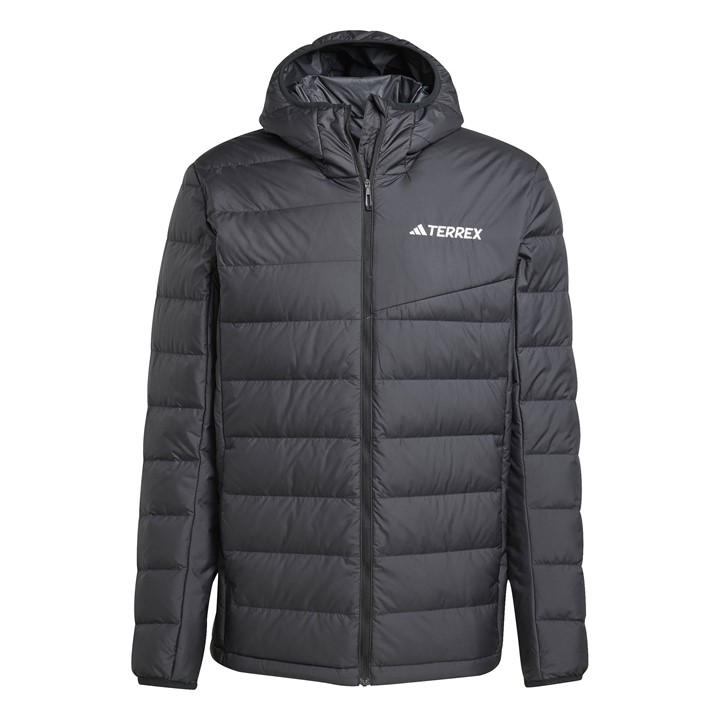 Adidas Men's Black Terrex  Light Climawarm Hooded Down Jacket in Size L, Sports Direct