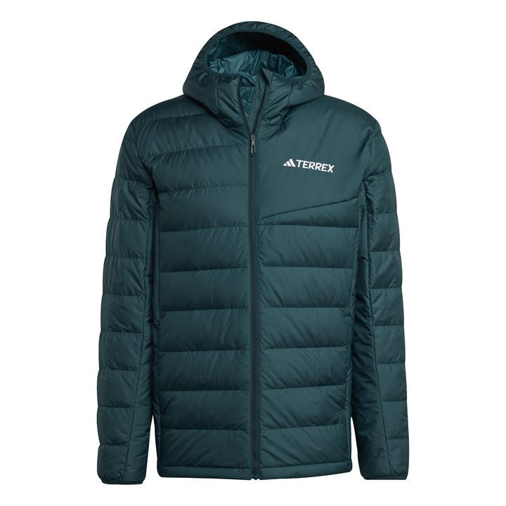 Adidas Men's Green Terrex  Light Climawarm Hooded Down Jacket in Size M, Sports Direct
