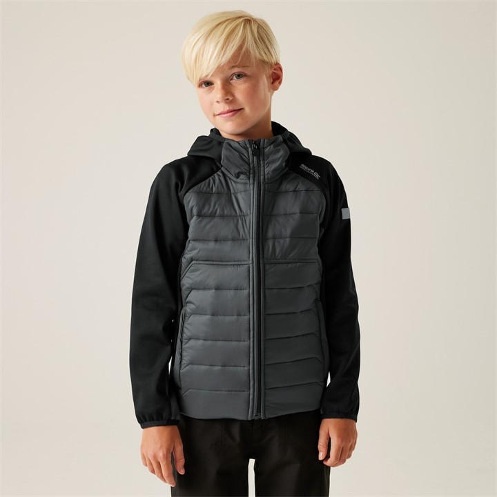 Regatta Boys Black Kids' Kielder Water-Repellent Reflective Long Sleeve Insulated Puffer Jacket in Size 13 - 14 Years, Sports Direct
