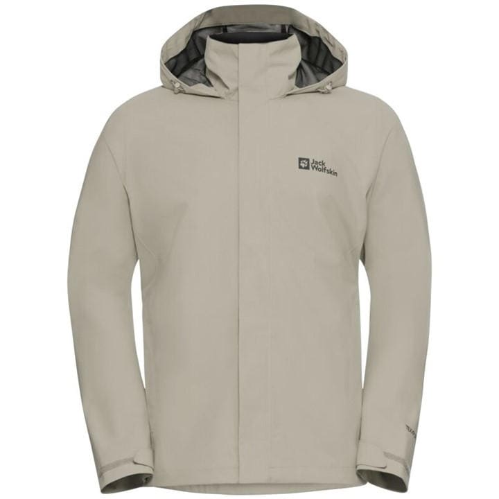 Jack Wolfskin Men' Beige Trailtime Breathable Waterproof Jacket in Size S, Sports Direct