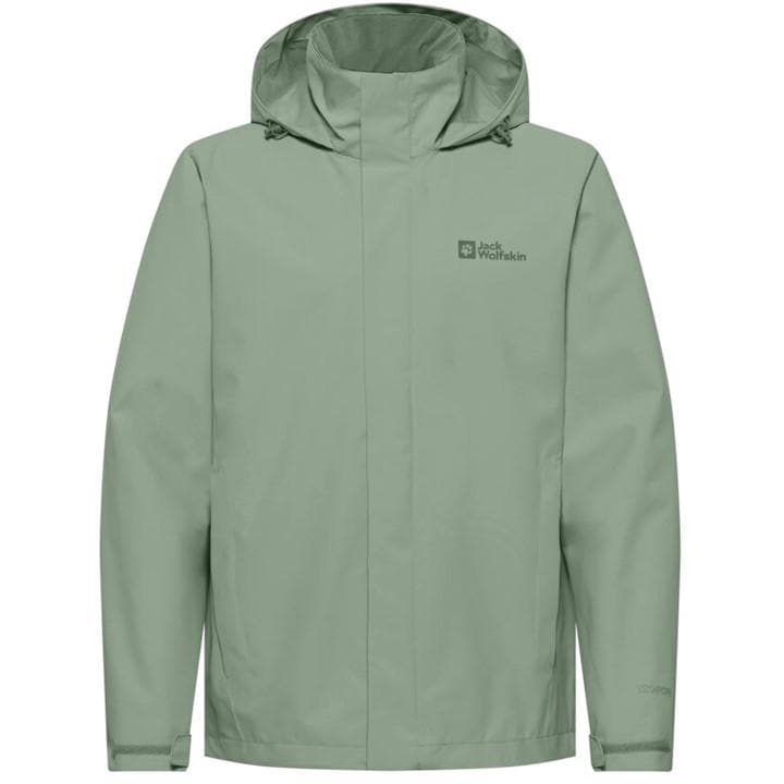 Jack Wolfskin Men's Green Trailtime Breathable Waterproof Jacket in Size 2XL, Sports Direct