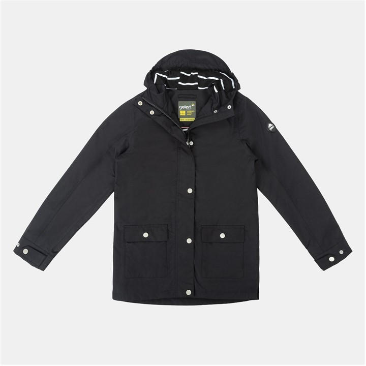 Gelert Girls Black Coast Waterproof Jacket in Size 11 - 12 Years, Sports Direct