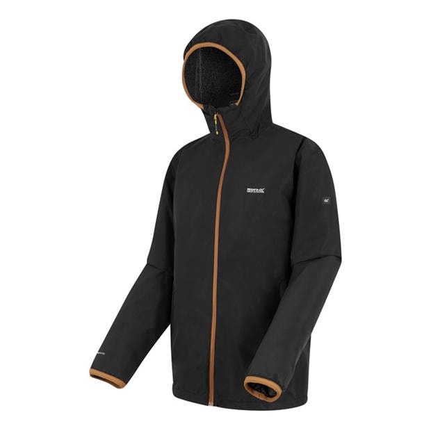 Black - Regatta - Men's Caspen Isotex 10000 Breathable Waterproof Long Sleeve Full Zip Waterproof Jacket