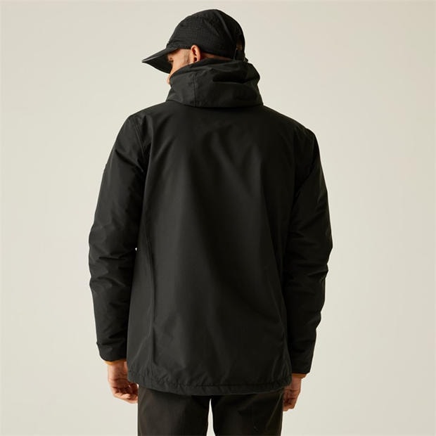 Black - Regatta - Men's Caspen Isotex 10000 Breathable Waterproof Long Sleeve Full Zip Waterproof Jacket