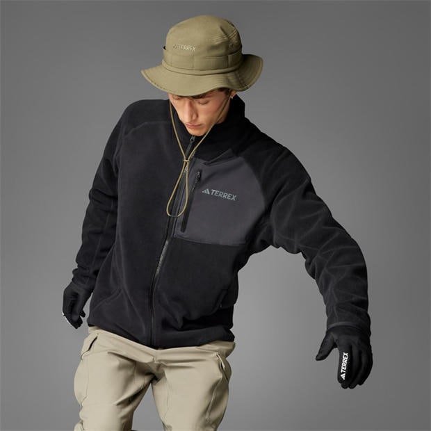Black - adidas - Men's Mountain Full Zip Fleece Jacket