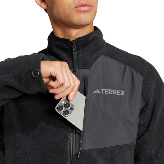 Black - adidas - Men's Mountain Full Zip Fleece Jacket