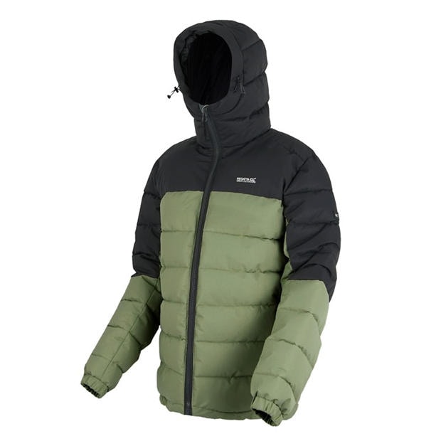 Olive/Black - Regatta - Mens Aldthorn Synthetic Down Long Sleeve Insulated Puffer Jacket