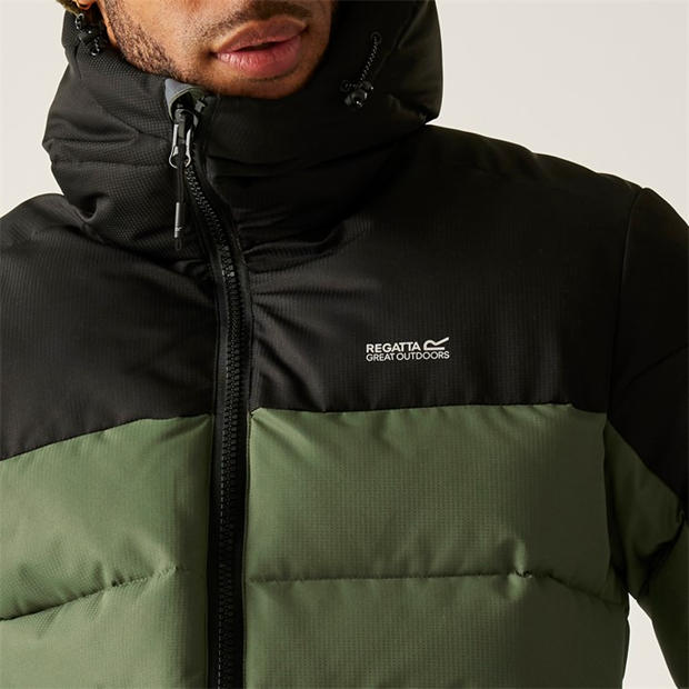 Olive/Black - Regatta - Mens Aldthorn Synthetic Down Long Sleeve Insulated Puffer Jacket