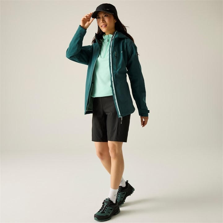 Regatta Women's Green Birchdale Ii Waterproof Hooded Long Sleeve Jacket in Size 16, Sports Direct
