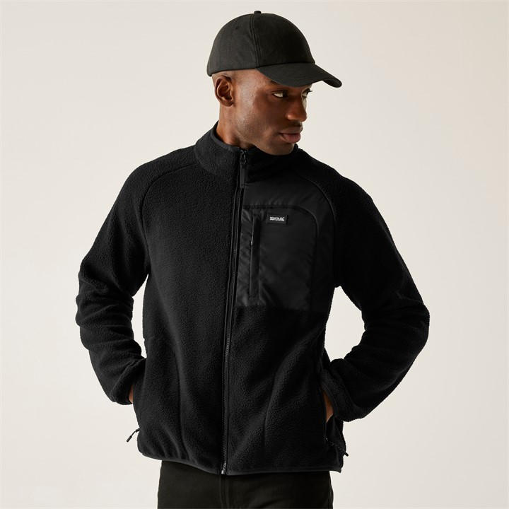 Regatta Men's Black Frankie Borg Full-Zip Fleece in Size L, Sports Direct