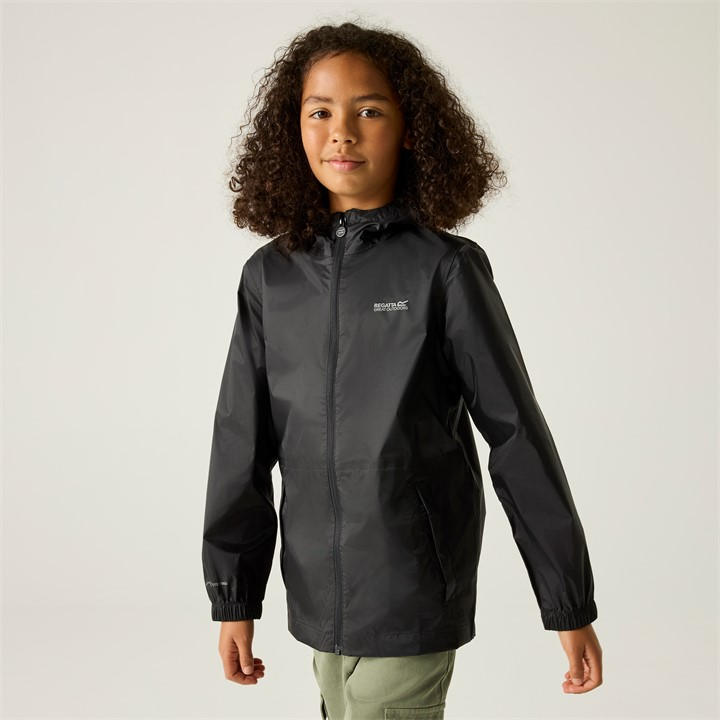 Regatta  Kids Black ' Waterproof Jacket in Size 3 - 4 Years, Sports Direct