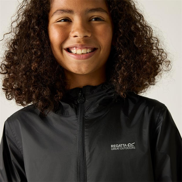 Black - Regatta - Unisex Kids' Waterproof Jacket