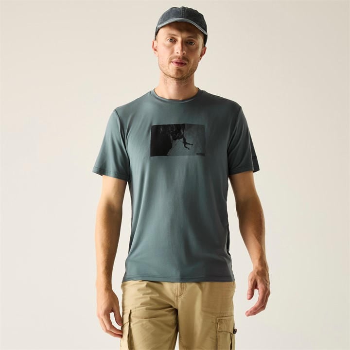 Regatta Men's Grey Fingal Tee Short Sleeve Performance T-Shirt in Size L, Sports Direct