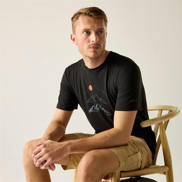 Black - Regatta - Men's Fingal Tee Short Sleeve Performance T-Shirt