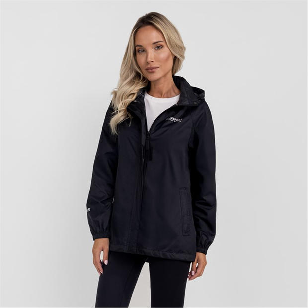 Black - Minoti - Women packaway waterproof jacket with hood black