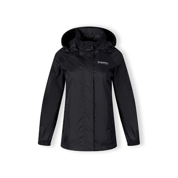 Black - Minoti - Women packaway waterproof jacket with hood black