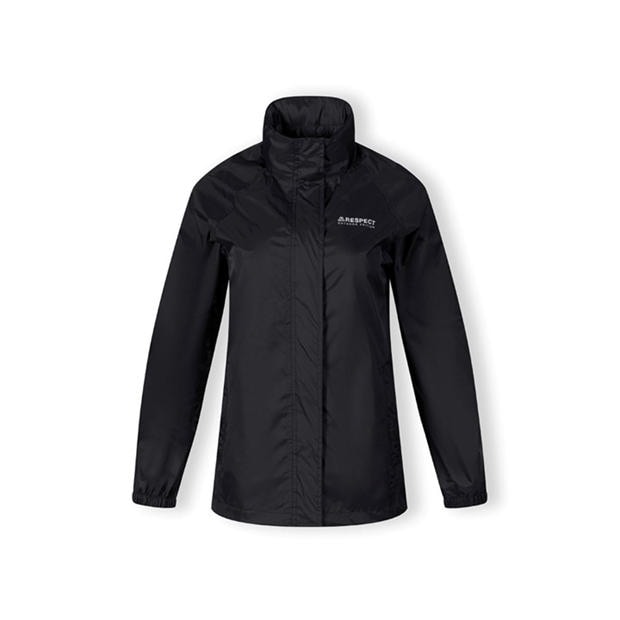 Black - Minoti - Women packaway waterproof jacket with hood black