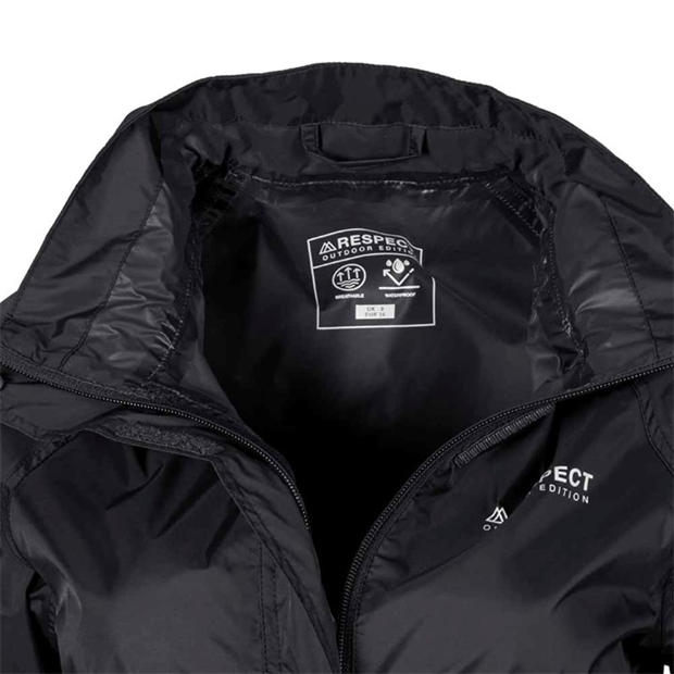 Black - Minoti - Women packaway waterproof jacket with hood black