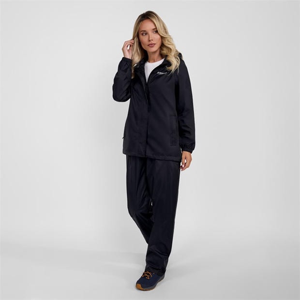 Black - Minoti - Women packaway waterproof jacket with hood black