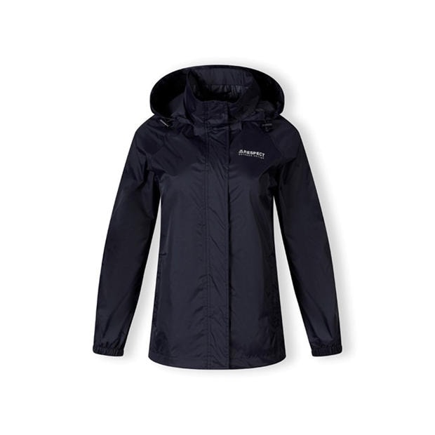 Navy - Minoti - Women packaway waterproof jacket with zipped pockets navy