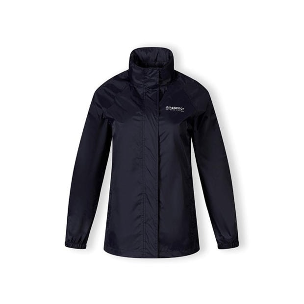 Navy - Minoti - Women packaway waterproof jacket with zipped pockets navy