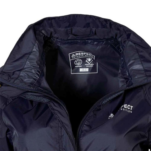 Navy - Minoti - Women packaway waterproof jacket with zipped pockets navy