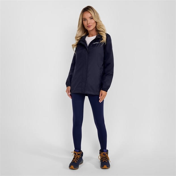 Navy - Minoti - Women packaway waterproof jacket with zipped pockets navy