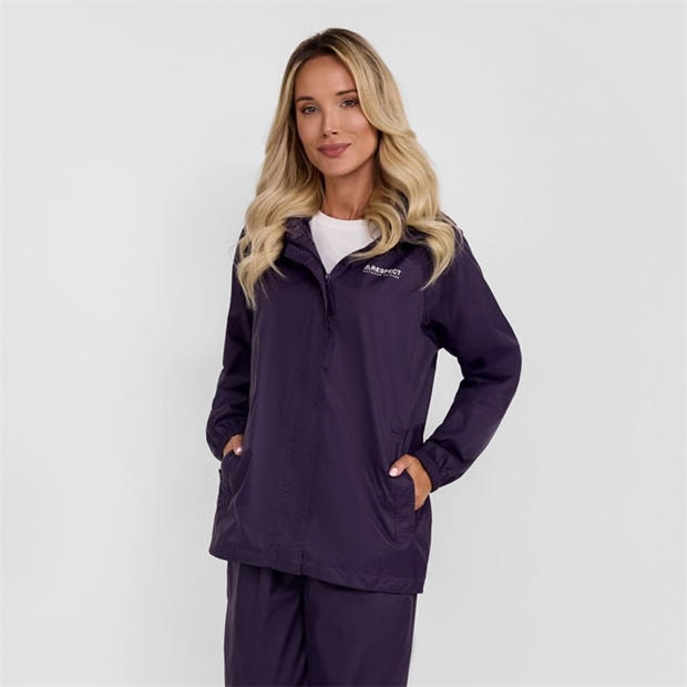 Purple - Minoti - Women packaway waterproof jacket purple 36-48