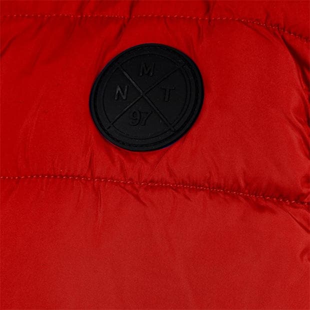 Red - Minoti - Boys padded gilet detachable hood red