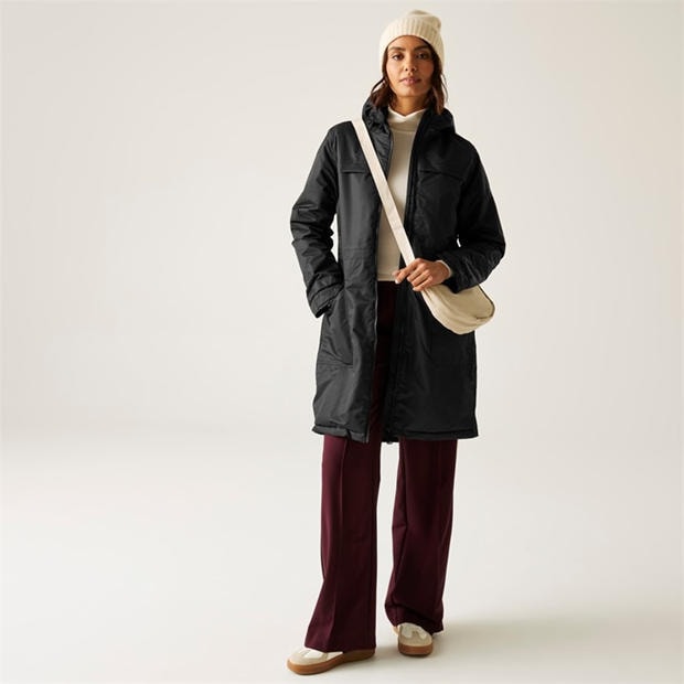 Black - Regatta - Womens Romine II Waterproof Hooded Long Sleeve Insulated Puffer Jacket
