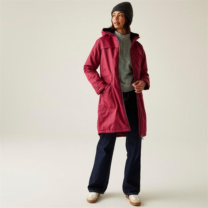 Regatta Women's Red Romine Ii Waterproof Hooded Long Sleeve Insulated Puffer Jacket in Size 14, Sports Direct
