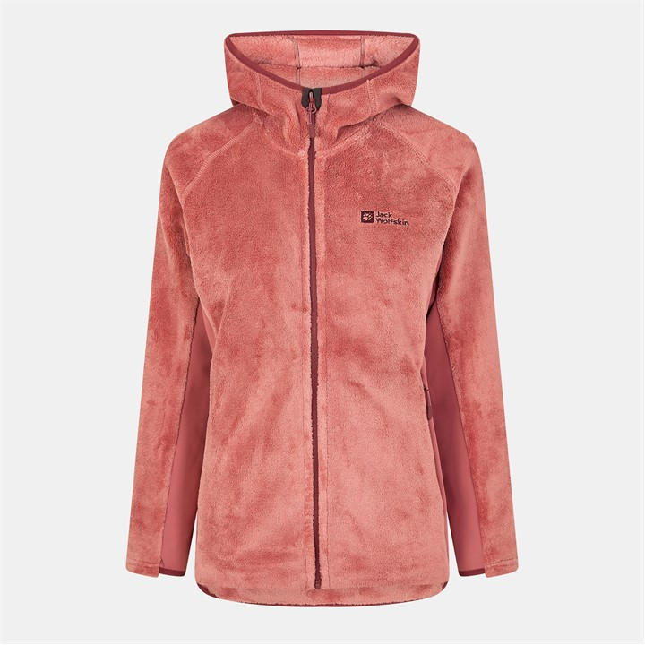Jack Wolfskin Women's Red Jw Rotwand Full-Zip Fleece in Size 12, Sports Direct