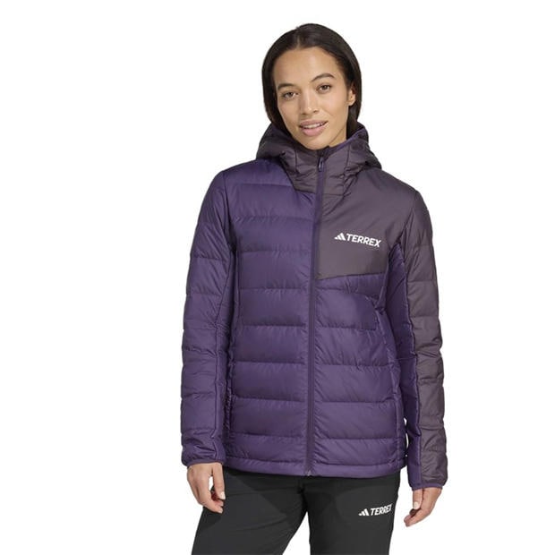 Plum/Black - adidas - Women's Terrex Multi Light CLIMAWARM Hooded Down Jacket