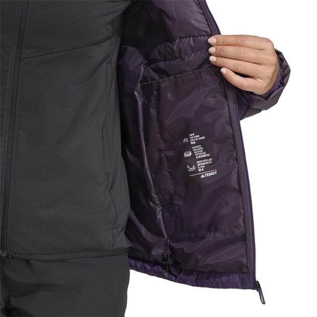 Plum/Black - adidas - Women's Terrex Multi Light CLIMAWARM Hooded Down Jacket