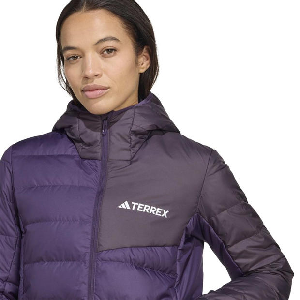 Plum/Black - adidas - Women's Terrex Multi Light CLIMAWARM Hooded Down Jacket