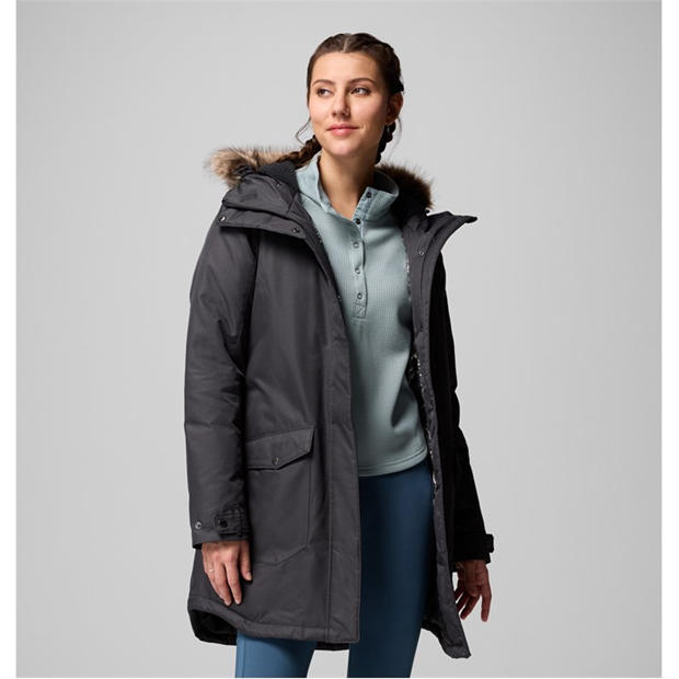 Black - Columbia - Women's Suttle Mountain Down Sherpa-Lined Synthetic Down Parka