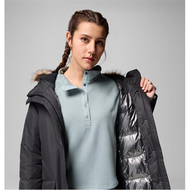 Black - Columbia - Women's Suttle Mountain Down Sherpa-Lined Synthetic Down Parka