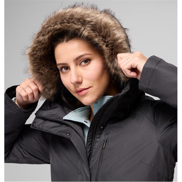 Black - Columbia - Women's Suttle Mountain Down Sherpa-Lined Synthetic Down Parka