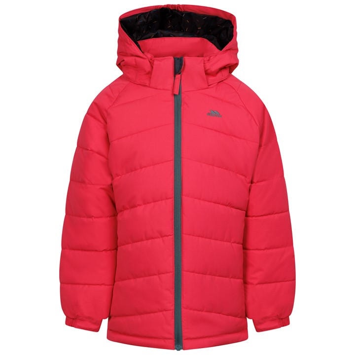Trespass Girls Red Kids' Amira Insulated Lightweight Puffer Jacket in Size 7 - 8 Years, Sports Direct
