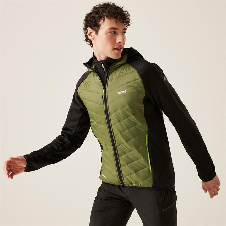 Regatta Men's Green Andreson Water Resistant Hooded Long Sleeve Insulated Puffer Jacket in Size M, Sports Direct