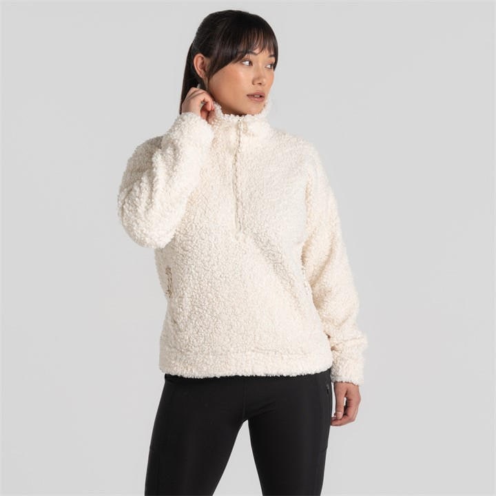 Craghoppers Women's White Crag Ciara Half-Zip Fleece in Size 10, Sports Direct