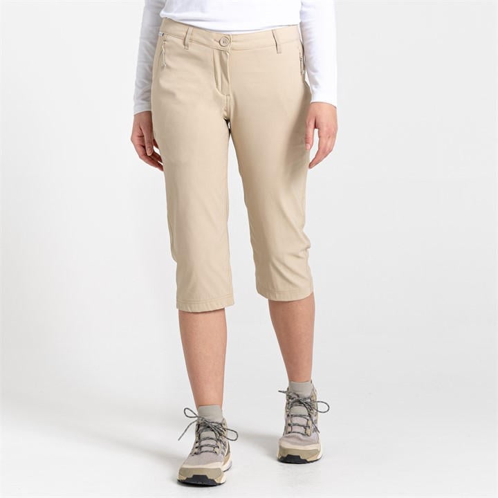 Craghoppers Women's Beige Crag Kiwi Cropped Walking Shorts in Size 24, Sports Direct