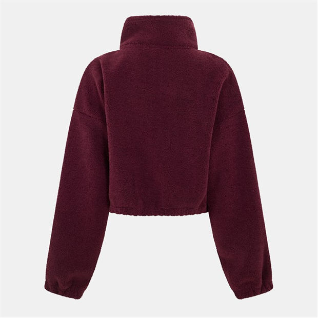Fig - Gym King - Womens Cropped Long Sleeve Oversized Fit Full Zip Fleece