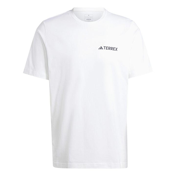 Adidas Men's White Terrex Mountain Graphic T-Shirt in Size XL, Sports Direct