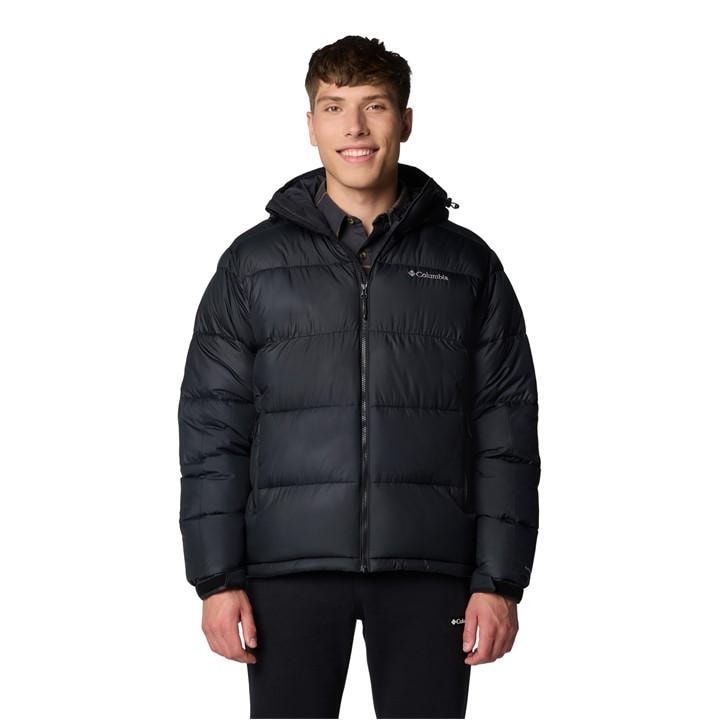 Columbia Men's Black Pike Lake Hooded Water-Resistant Insulated Puffer Jacket in Size L, Sports Direct